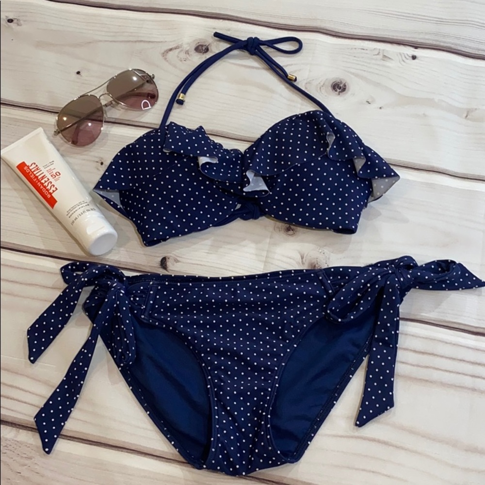 ABERCROMBIE & FITCH 2-PC Navy Polka Dot Bikini